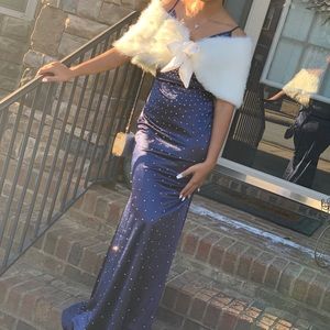 Beautiful Long Navy Blue Formal Dress